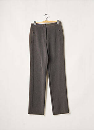 Pantalon droit fermeture zippée sous rabat boutonné taille normale gris QUATTRO femme