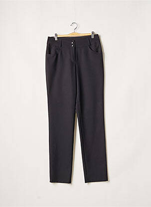 Pantalon droit fermeture zippée sous rabat boutonné taille normale bleu QUATTRO femme