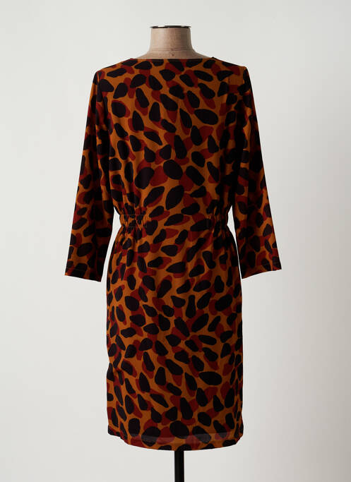 Robe mi-longue marron SIGNE NATURE pour femme