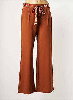 Pantalon large marron NOUGAT pour femme