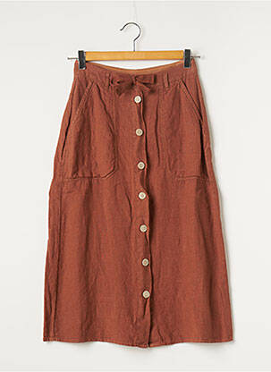 Jupe mi-longue marron ONE STEP femme