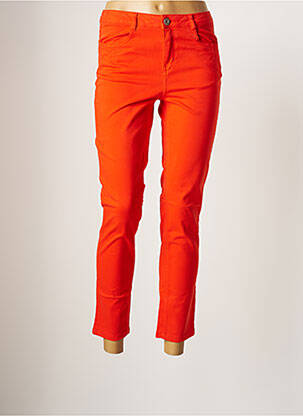 Jeans coupe slim broderie rivets taille normale orange LOLA ESPELETA femme