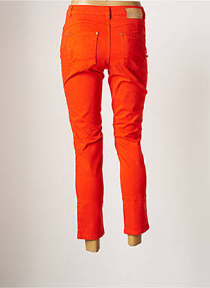 Jeans coupe slim broderie rivets taille normale orange LOLA ESPELETA femme
