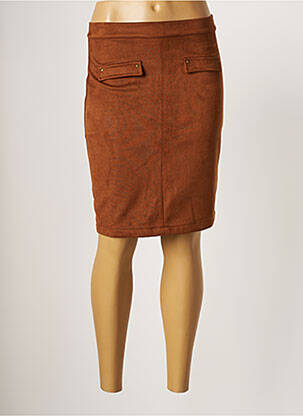 Jupe mi-longue stretch marron THALASSA femme