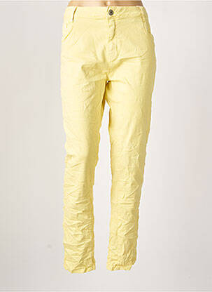 Pantalon droit jaune KAROSTAR pour femme