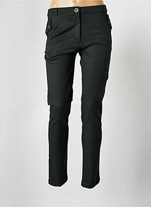 Pantalon chino fermeture zippée sous rabat boutonné taille normale vert LE PETIT BAIGNEUR femme