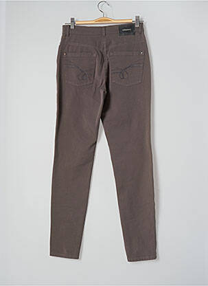 Pantalon slim broderie rivets taille haute gris OLSEN femme
