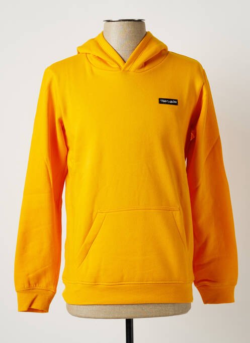 Sweat-shirt à capuche jaune TEDDY SMITH pour garçon