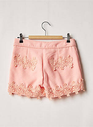 Short fermeture zippée sous rabat boutonné rose MINI MIGNON fille