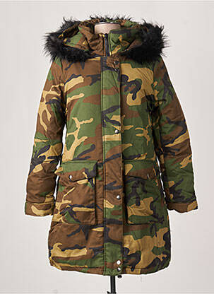 Parka finition intérieure fourrure synthétique a capuche vert VIRGINIE & MOI femme