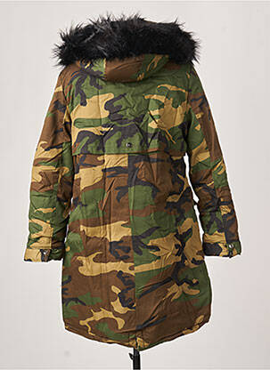 Parka finition intérieure fourrure synthétique a capuche vert VIRGINIE & MOI femme