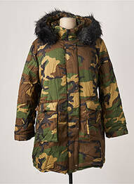 Parka manches longues a capuche vert VIRGINIE & MOI femme