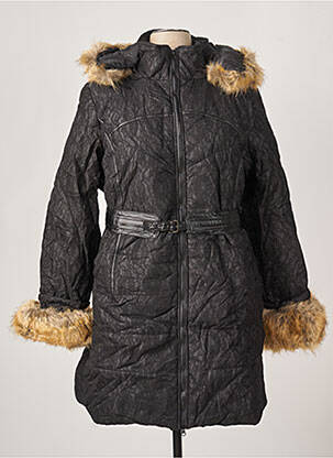 Parka fermeture zippée sur le devant a capuche noir VIRGINIE & MOI femme