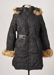 Parka fermeture zippée sur le devant a capuche noir VIRGINIE & MOI femme