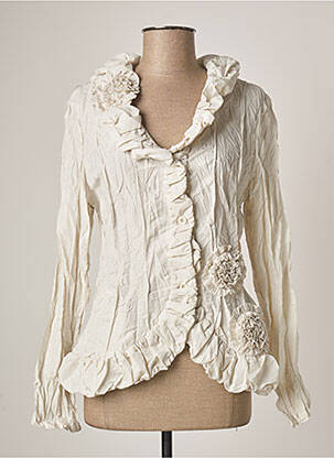 Veste casual coupe cintrée blanc L33 femme