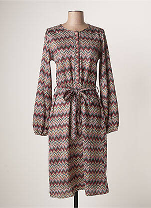 Robe pull tissage chiné manches longues beige MOLLY BRACKEN femme