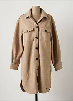 Manteau long coupe droite sans capuche beige GARCIA femme