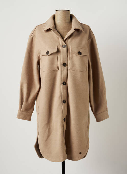 Manteau long coupe droite sans capuche beige GARCIA femme