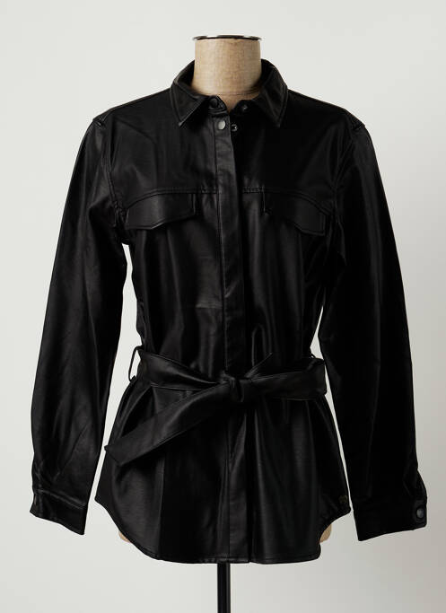 Veste simili cuir fermeture pressionnée noir GARCIA femme