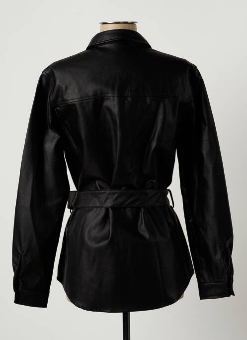 Veste simili cuir fermeture pressionnée noir GARCIA femme