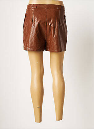 Short tissage simili-cuir taille haute marron MOLLY BRACKEN femme