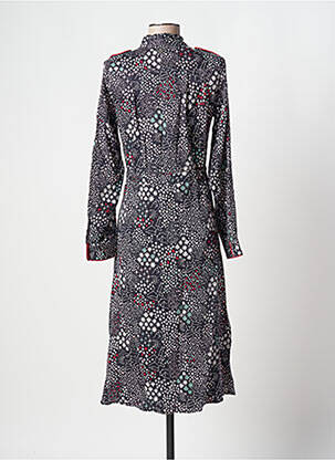 Robe mi-longue coupe fluide manches longues bleu LOLA ESPELETA femme