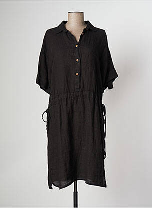Robe mi-longue coupe fluide manches courtes noir MARKUP femme