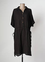 Robe mi-longue coupe fluide manches courtes noir MARKUP femme