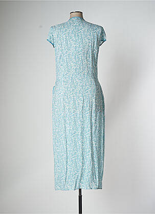 Robe longue manches courtes manches courtes bleu EVA KAYAN femme