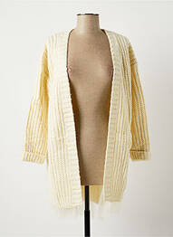Gilet manches longues col châle beige MOLLY BRACKEN femme