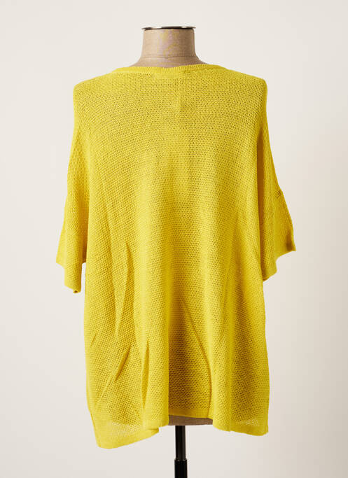 Pull col v manches courtes jaune MONTAGUT femme