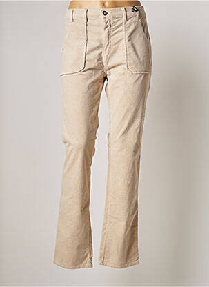 Jeans coupe droite broderie rivets taille normale beige IMPAQT femme