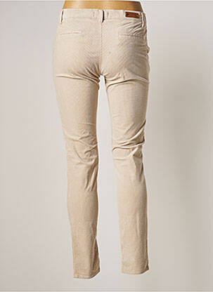 Pantalon chino fermeture zippée sous rabat boutonné taille normale beige IMPAQT femme