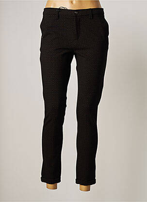 Pantalon chino fermeture zippée sous rabat boutonné taille normale noir IMPAQT femme