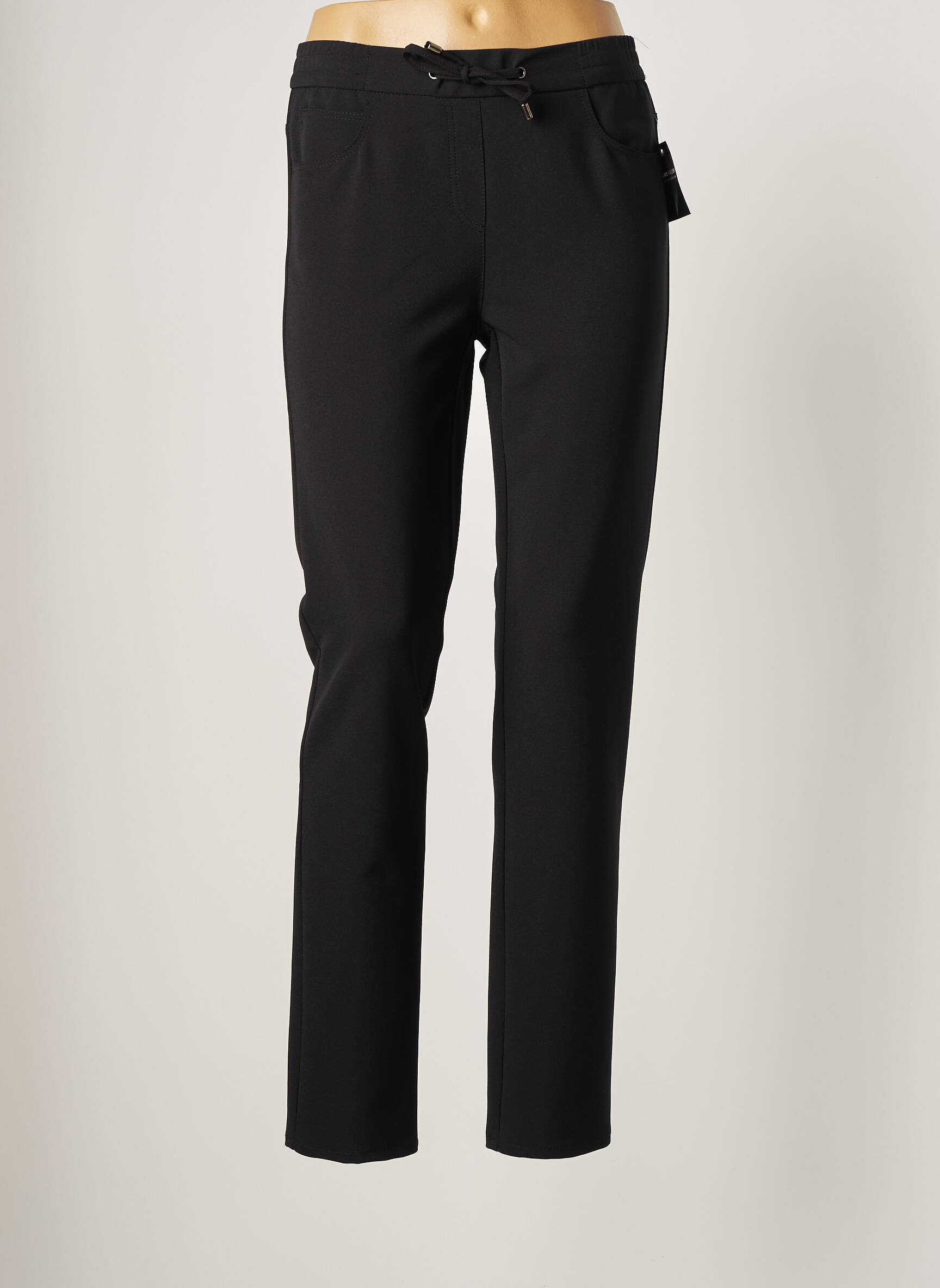 Pantalon slim taille élastique taille normale noir FRANK WALDER femme