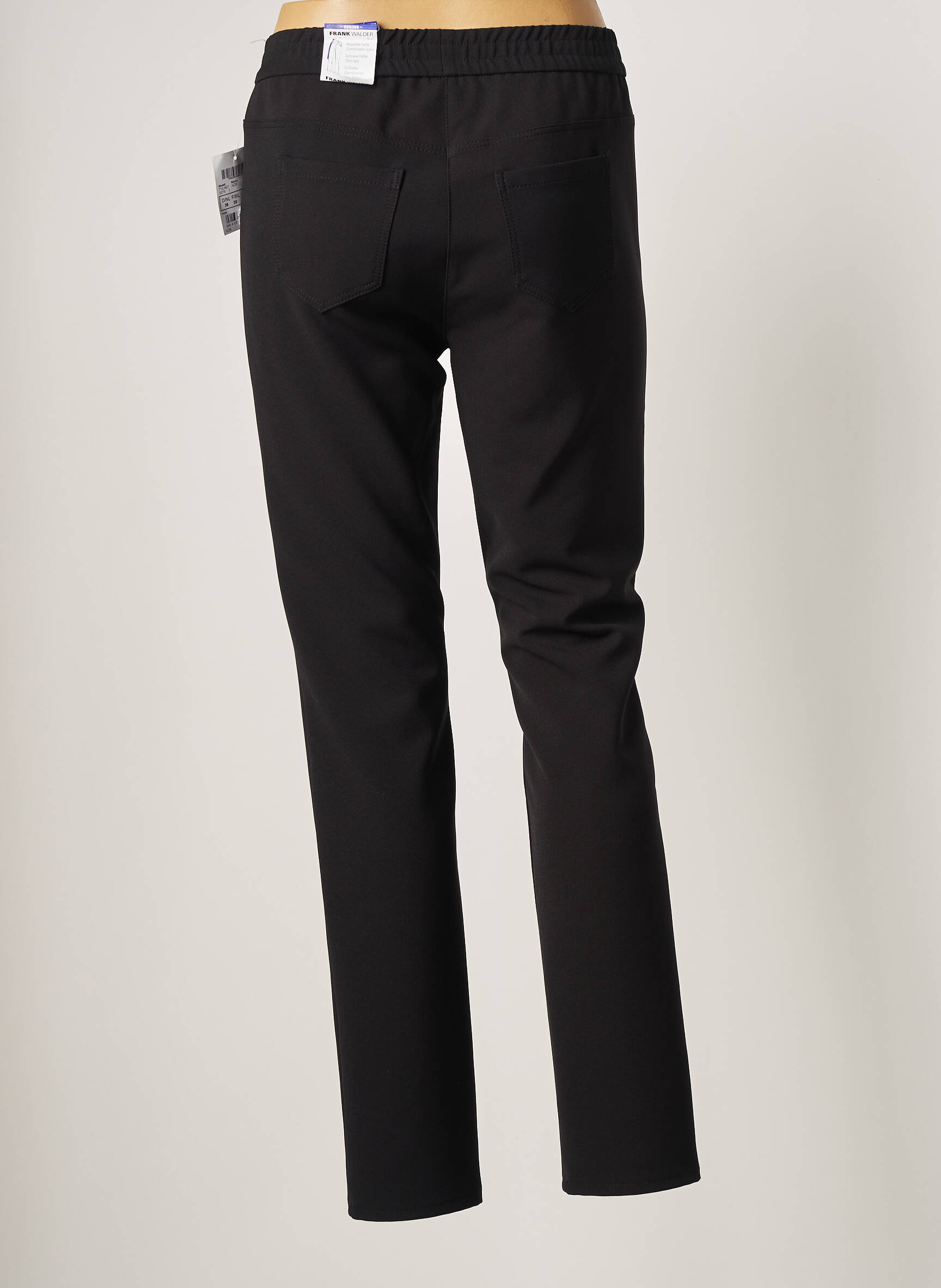 Pantalon slim taille élastique taille normale noir FRANK WALDER femme