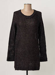 Pull tunique tissage lainage manches longues noir SCHOOL RAG femme
