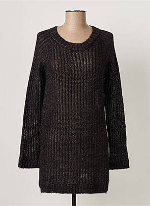 Pull tunique tissage lainage manches longues noir SCHOOL RAG femme