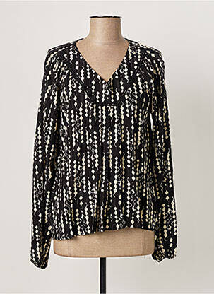 Blouse imprimé fantaisie manches longues noir GEISHA femme