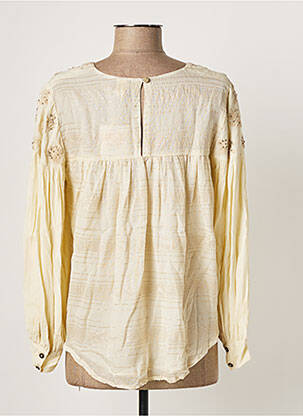 Blouse légère et transparente manches longues beige NEKANE femme