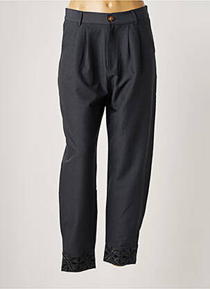 Pantalon droit tissage popeline taille normale gris NEKANE femme