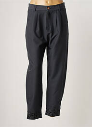 Pantalon droit tissage popeline taille normale gris NEKANE femme