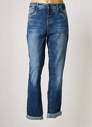 Jeans coupe droite broderie rivets taille haute bleu STREET ONE femme