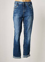 Jeans coupe droite broderie rivets taille haute bleu STREET ONE femme
