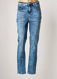 Jeans coupe slim broderie rivets taille haute bleu STREET ONE femme