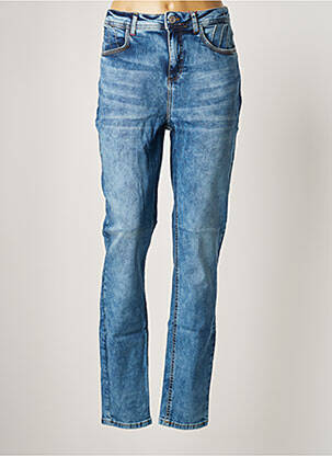 Jeans coupe slim broderie rivets taille haute bleu STREET ONE femme