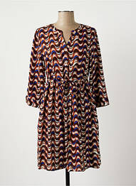 Robe courte manches 3/4 manches 3/4 marron CREAM femme