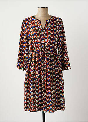 Robe courte manches 3/4 manches 3/4 marron CREAM femme