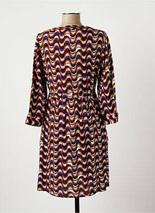 Robe courte manches 3/4 manches 3/4 marron CREAM femme