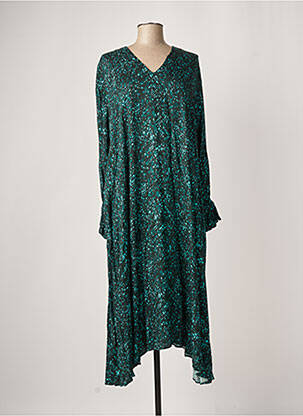 Robe longue manches longues manches longues vert MODETROTTER femme